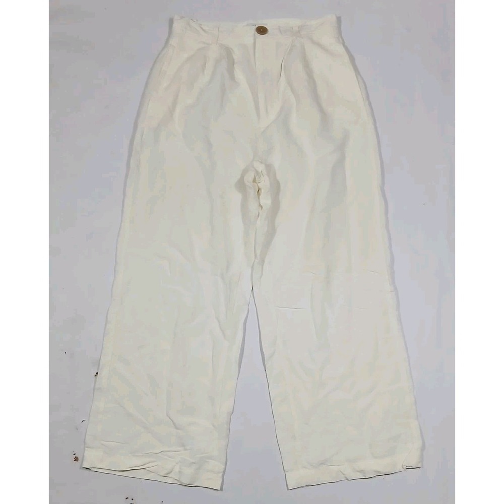 Paris Atelier & Other Stories Wide-Leg Linen Blend Pants Size 34 Small Coastal